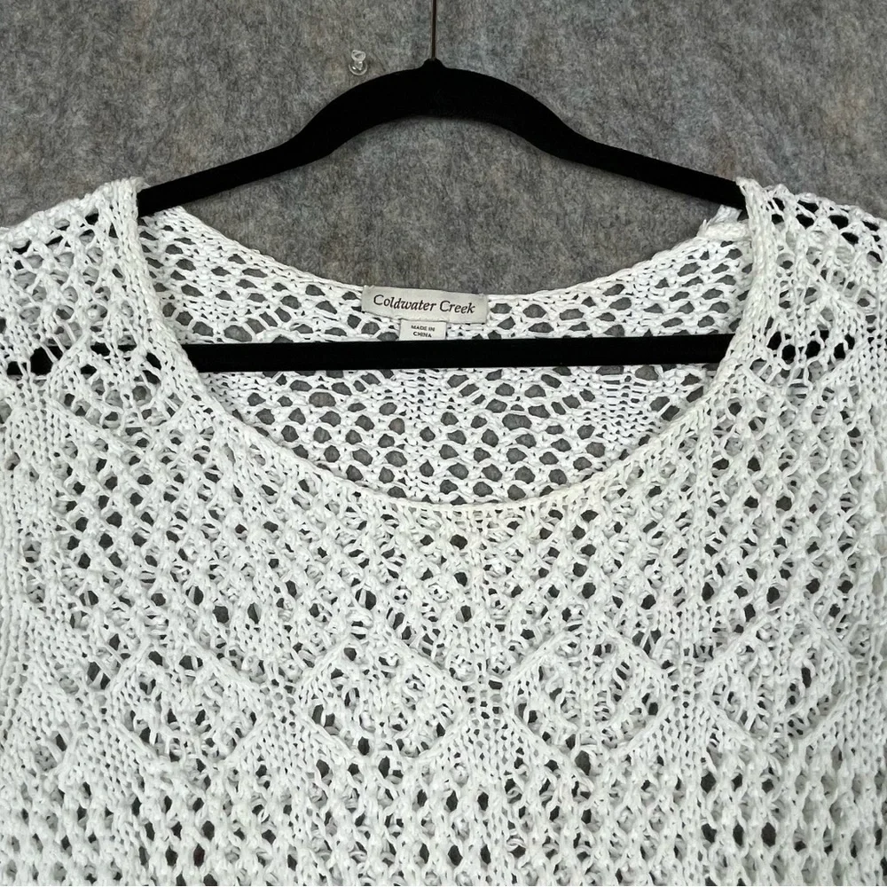 Coldwater Creek Open Knit Feminine Boho Casual Every Day Tunic Top - Sz L/14
